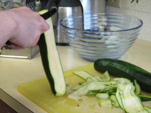 Peeling Zucchini